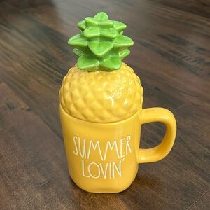 Rae Dunn Golden Yellow Summer Lovin’ with Pineapple Lid Mug